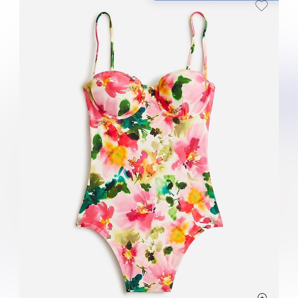 NWT J. Crew Balconette underwire one-piece swimsuit in floral